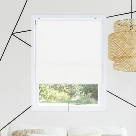 Chicology Snap-N'-Glide Cordless Roller Shades, Smooth Room Darkening Window Blind, Byssus White (Room Darkening) - 23"W X 72"H
