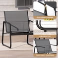 thumbnail image 6 of 3-Piece Patio Furniture Set, Lofka Outdoor Bistro Table and Chairs for 2, Textilene Seat & Steel Frame for Backyard, Garden, Lawn, Gray, 6 of 9