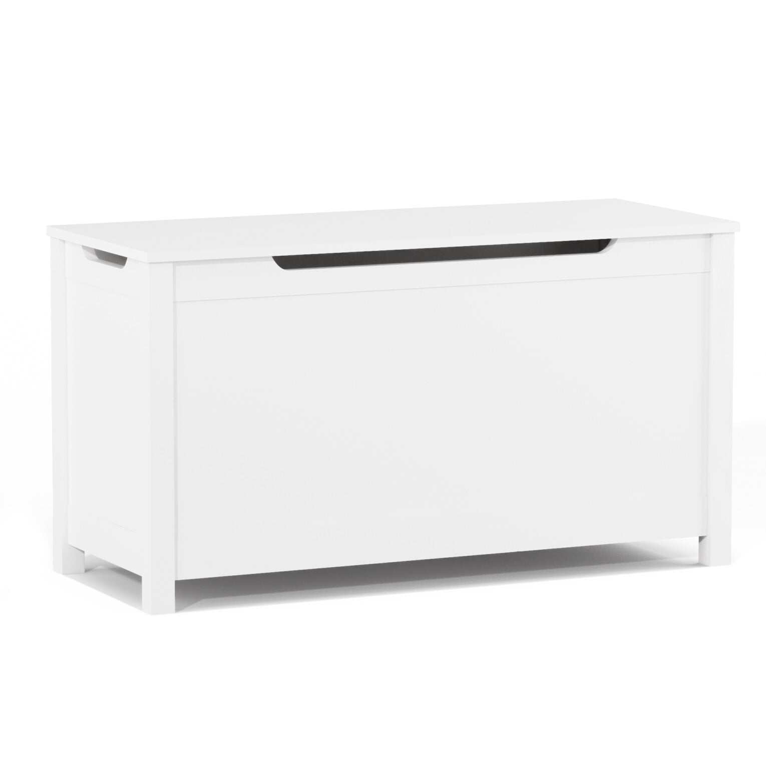 Toy Box Storage Chest for Kids Girls Boys Ages 3+, Wooden Trunk Bench w/Flip-top Lid & Safety Hinge, Kids Toy Storage Organizer Boxes Bins Baskets for  Nursery, Playroom, Bedroom, Closet, White