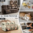 thumbnail image 6 of COEQINE Stretch Recliner Cover Universal 8 Pieces Recliner Sofa Cover Stay in Place 3 Seater Furniture Protector Home Decor for Pets, Dogs, Cats, Kids, Hummingbird Floral, 6 of 8