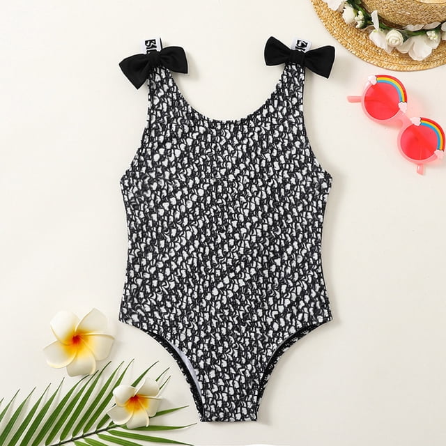 Girl Swimsuits 1 Piece Bathing Suits Quick Dry Ruffle Floral Pattern Summer Swimsuit 18-24 Months