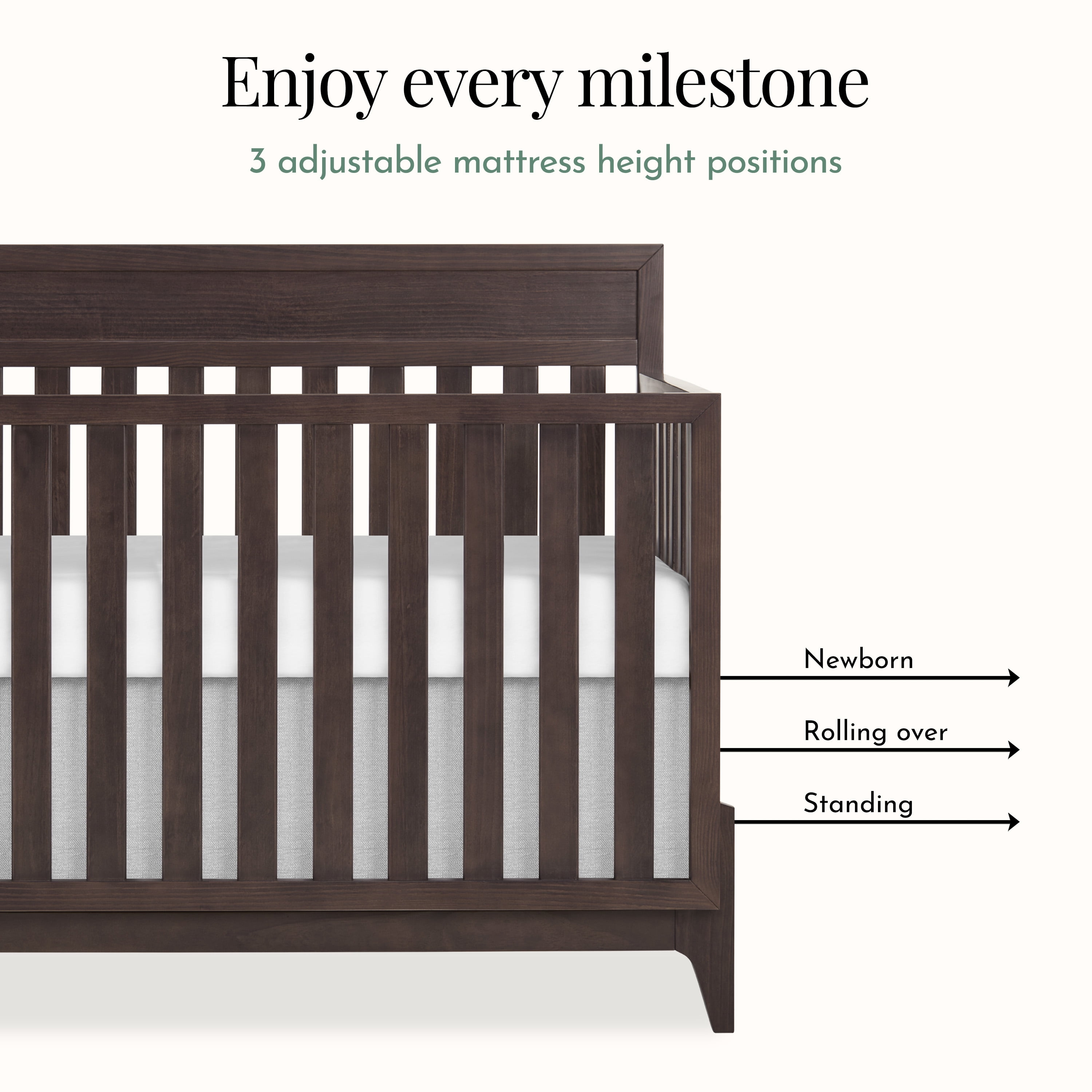 Evolur Atlas Convertible Crib, Roasted Chestnut