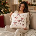 thumbnail image 7 of Dalxymotic Christmas Throw Pillow Covers, Snowflake Bow Designs 17.71x17.71 Inch, Holiday Decorative Cushion Cases, Christmas Decorations Indoor Outdoor for Sofa, Couch, Bed, 7 of 7
