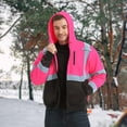 thumbnail image 7 of ProtectX High Visibility Safety Sweatshirt for Women Men, Class 3 Hi Vis Hoodie with large Pocket, Hooded Full-Zip Reflective Sweatshirt for Work & Construction, Pink, XX-Large, 7 of 7