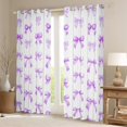 thumbnail image 2 of jejeloiu Chic Bow Knot Blackout Curtains Set of 2 (52x84 Each),Kawaii Cartoon Bowtie Window Curtains,Purple White Curtains and Drapes For Girls Teens,Super Cozy Room Decor, 2 of 6
