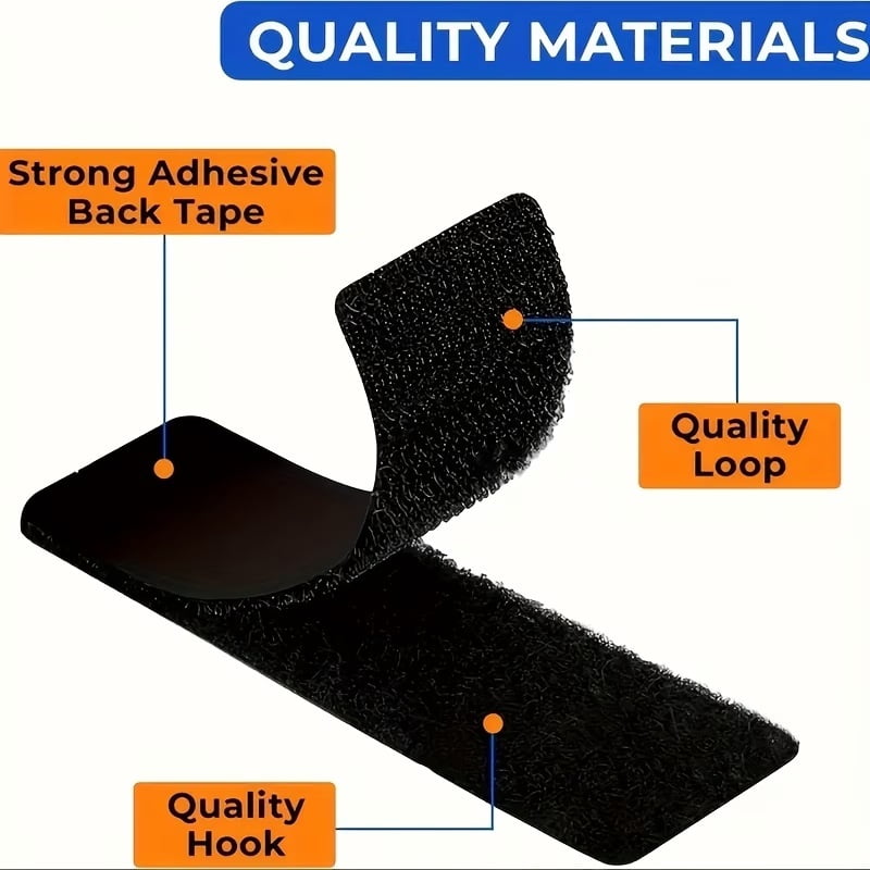 20pcs Double-Sided Adhesive Tape for Car Floor Mats - Strong Self-Adhesive Hook and Loop Fasteners