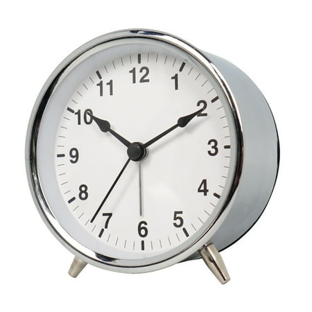 Metal Creative Alarm Clock Small Mute Alarm Clocks Bedside Electronic Round Number Desk Table Home Decoration Clock