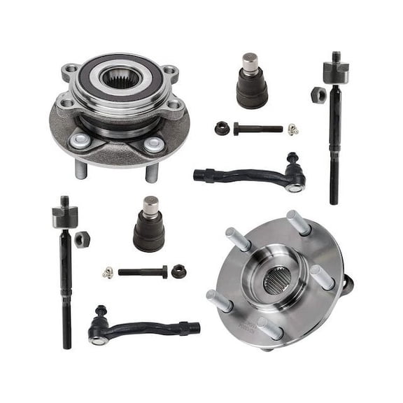 Front Wheel Hub Ball Joint Tie Rod End Kit - Compatible with 2014 - 2018 Mazda 3 2015 2016 2017