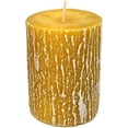 thumbnail image 2 of Hyoola 2.5 x 3.5 inch Mustard Yellow Unscented Rustic Timberline Pillar Candles, Paraffin Wax with Cotton Wicks, 6-Pack, 2 of 2