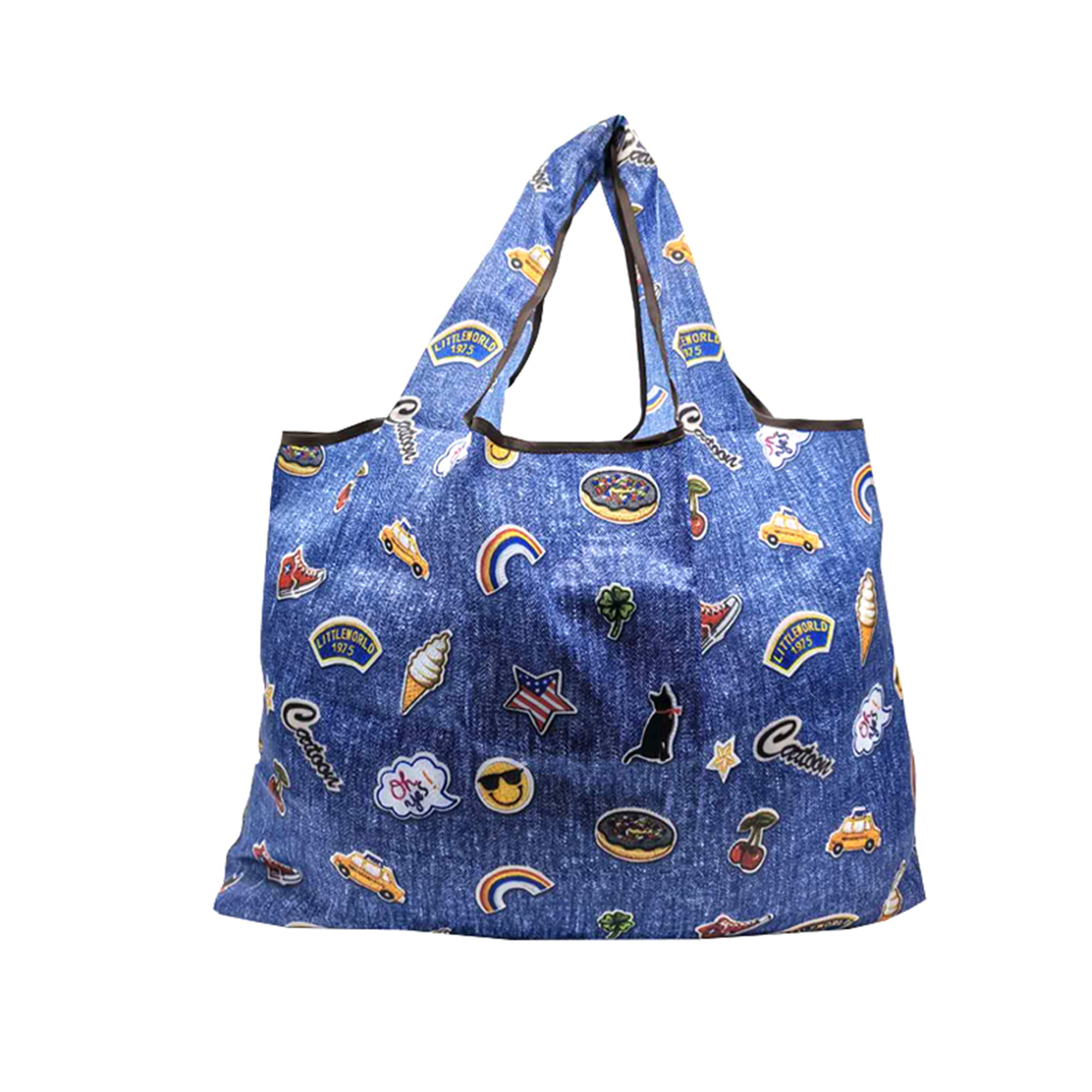 Kitty Cats Kitten Themed Reusable Eco Foldaway Roll Up Shopping Bag Pouch Large 