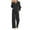 Black, variant on Women's Half Zip Sweatshirt & Wide Leg Sweatpants Tracksuit Set - Material, Casual Lounge Outfit - Fall/Winter Two Piece Matching Set - US 4-22 Sizes