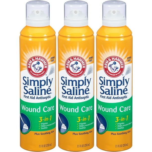 3 Pack Simply Saline Wound Care 3in1 First Aid Antiseptic, 7.40 oz