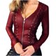 thumbnail image 2 of Pntutb Mujeres Cool Chaqueta de cuero de imitación Manga larga Cremallera Abrigo ajustado Otoño Chaqueta corta Flash Picks Pntutb Pntutb-7242, 2 of 6