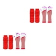 thumbnail image 4 of Qarigey Conjunto de accesorios para guantes de red, adorno de vestir, disfraz de mujer de Color sólido, guantes largos elásticos, adornos de Rojo 2piezas, 4 of 6