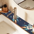 thumbnail image 2 of Yayeee Faucet Mat for Kitchen Sink 14.7" Diatomite Long Splash Guard Pad, Rocket Pattern, 2 of 7