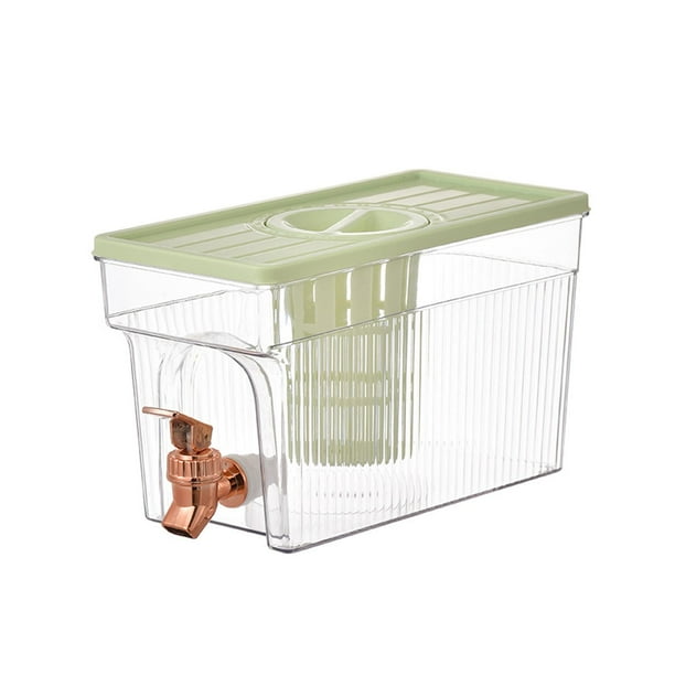 Hervidor de agua fría con grifo, jarra para jugo con grifo, dispensador de bebidas heladas de 4 l Grifo de oro verde