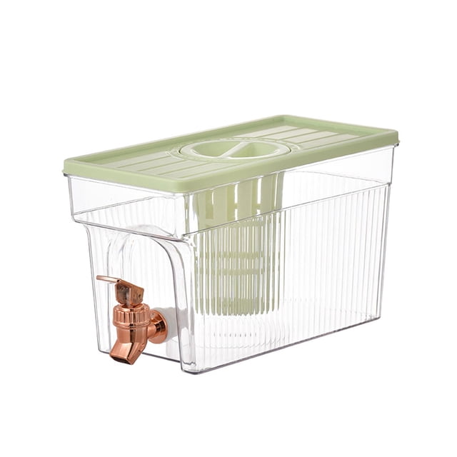 Hervidor de agua fría con grifo, jarra portátil de 4 l para jugo, ideal para cocina, bar y hogar. Grifo de oro verde