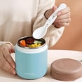thumbnail image 3 of Nsxcdh 304 Stainless Steel Soup Cup Insulated Jar 3.54x4.52in 16oz Leakproof Wide Mouth Folding Spoon Hot Cold Food Drinks Portable Lunch Coffee Home Christmas Gifts for Grandkids, 3 of 5