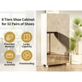 thumbnail image 5 of LUMAMIN 8-Tier Shoe Storage Cabinet,  50" Tall Shoe Cabinet Shoe Rack with 4 Mirrored Doors, Adjustable Shelves & Ventilation for Entryway, Hallway, White, 5 of 9