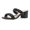Black, variant on YDN Women Braided Two Straps Chunky Heel Slide Sandals Slip On Open Toe Low Heels Mules Shopping Party Dressy Shoes Size 7 Black