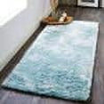 thumbnail image 2 of Freya Plush Shag Rug with Metallic Sheen, Light Aqua Blue, 2ft-6in x 6ft, Runner, 2 of 7