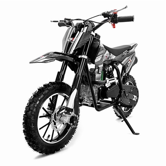 FROSTYRIDER 50cc Dirt Bike, 4 Stroke Gas Mini Bike for Kids 8-14 with Front Rear Disc Brakes, 10 Inch Off-Road Tires, Shock Absorption, Seat Height 23.6in, Max Speed 40mph (4 Stroke Black)