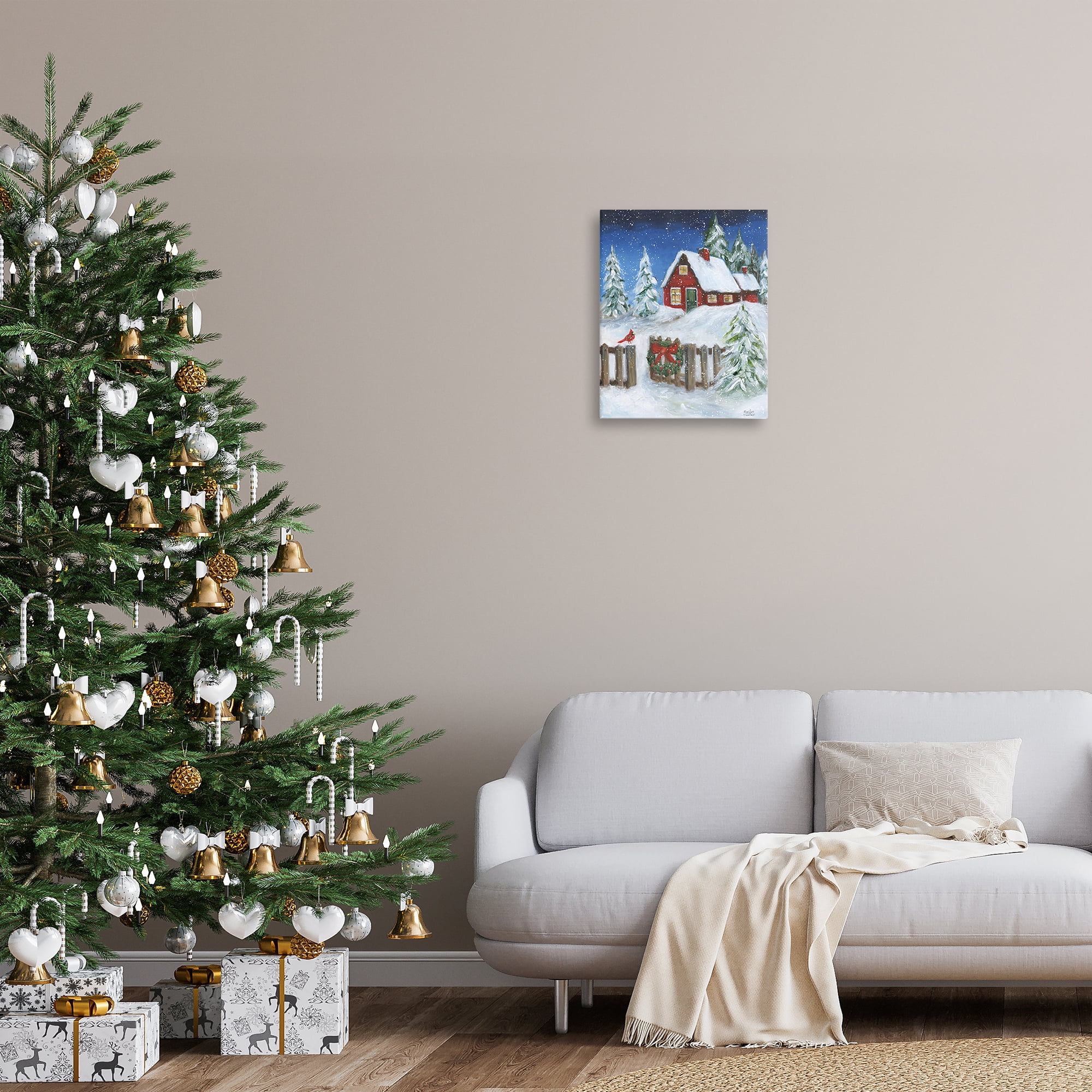 Stupell Industries Traditional Winter Scene Holiday Painting Gallery Wrapped Canvas Art Prints Wall Art, 16 x 20