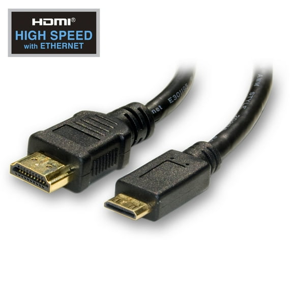 Mini HDMI Cable, High Speed with Ethernet, HDMI Male to Mini HDMI Male (Type C), 15 foot