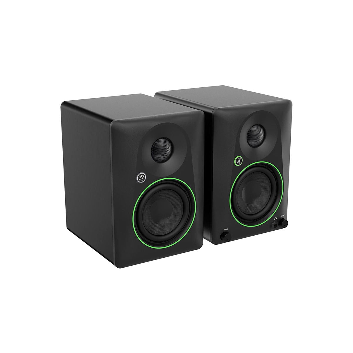 Mackie CR4.5 4.5" Creative Reference Powered Studio Monitors, Pair, Black, Bundle with 2x Studio Monitor Stand & 2x 6' Platinum Pro Interconnect Cable