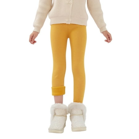 

2-13T Toddler Child Girls Winter Thick Warm Cotton Long Pants Solid Fleece Lined Footless Leggings