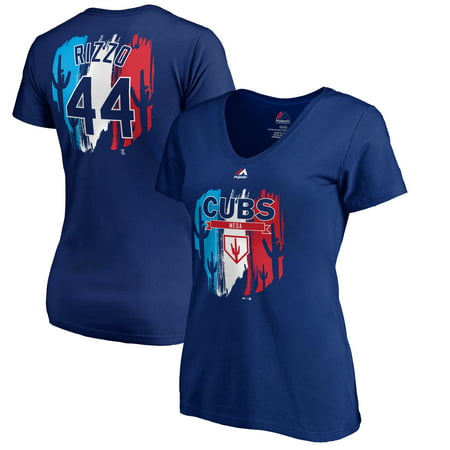 Anthony Rizzo Chicago Cubs Majestic Women's 2019 Spring Training Name & Number V-Neck T-Shirt -
