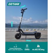 GOTRAX Odyssey Adult Electric Scooter with 11 pneumatic tires, 38 mph & 45 mile range, Dual 650W, 330lbs Max Load, Foldable, Black