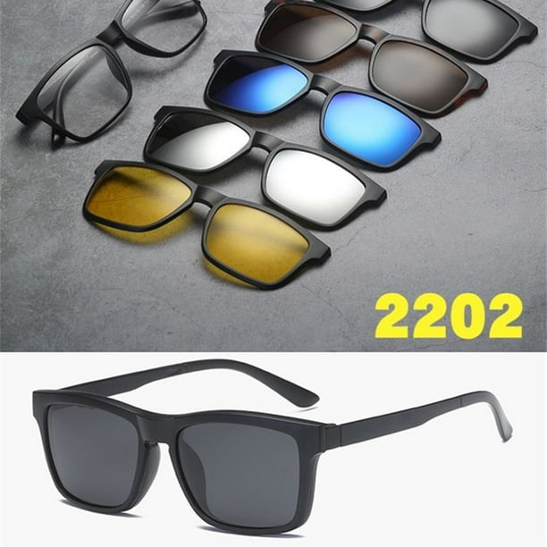 Generic Newest Upgraded Five Piece Polarized Sunglasses Magnetic Clip On Eyeglass Lens Magnetic Clips Set 2202pc Glasses Frame Colourful