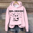 thumbnail image 4 of WEAIXIMIUNG Sweatshirts d'Automne pour Femmes Plus Décontracté Je Veux Dire Imprimé Vache Manches Longues Sweat à Capuche, 4 of 4