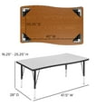 thumbnail image 5 of Flash Furniture 28"W x 47.5"L Rectangular Wave Collaborative Grey Thermal Laminate Activity Table - Height Adjustable Short Legs, 5 of 11