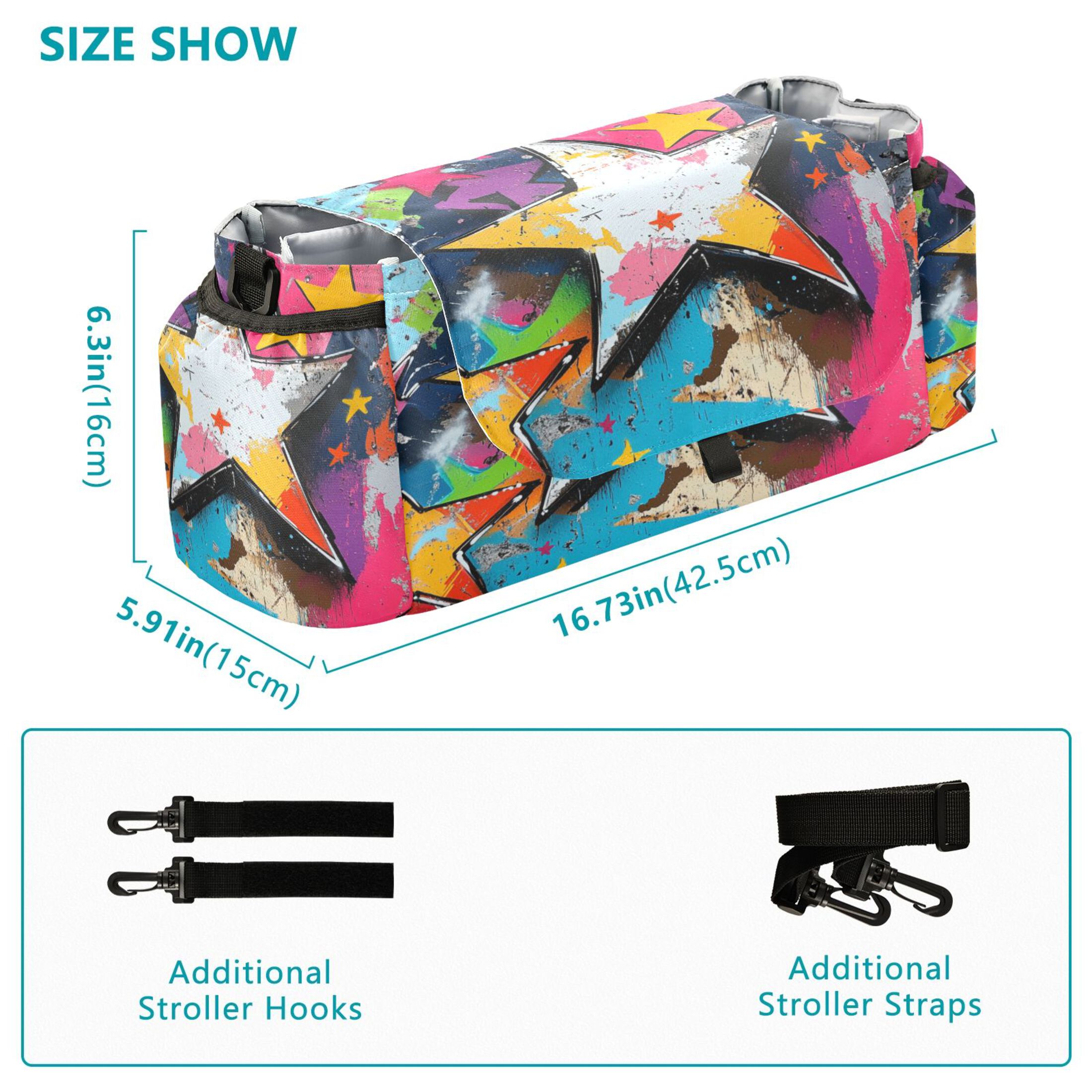 DIXRUYEE Stroller Organizer Colorful Starscape Printed