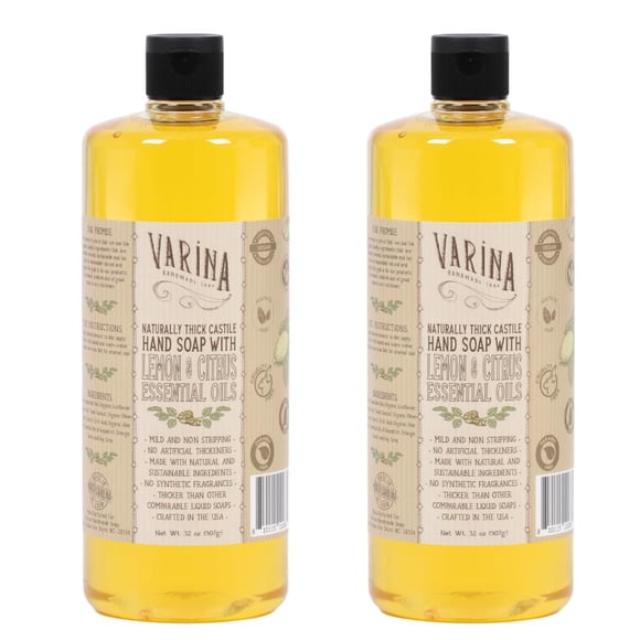 Jabón Líquido Varina - Jabón de Castilla Orgánico Líquido Cítrico - 32oz