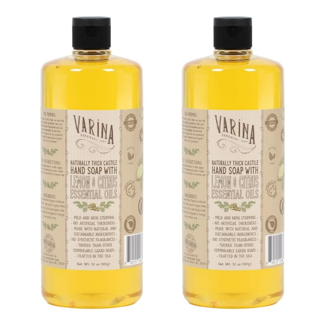 Jabón Líquido Varina - Jabón de Castilla Orgánico Líquido Cítrico - 32oz