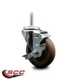 thumbnail image 2 of 4 Inch High Temp Glass Filled Nylon 5/8 Inch Threaded Stem Caster with Brake, 2 of 2