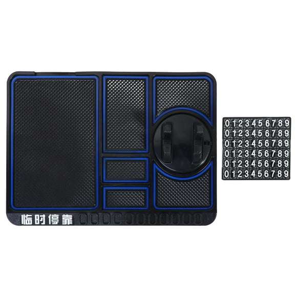 KAKOWELY Support de Téléphone de Voiture Multifonctionnel Tapis de Rangement pour Panneau d'Instruments de Voiture Support GPS Antidérapant (Bleu) 9.69"X7.28"X0.2 Pouces