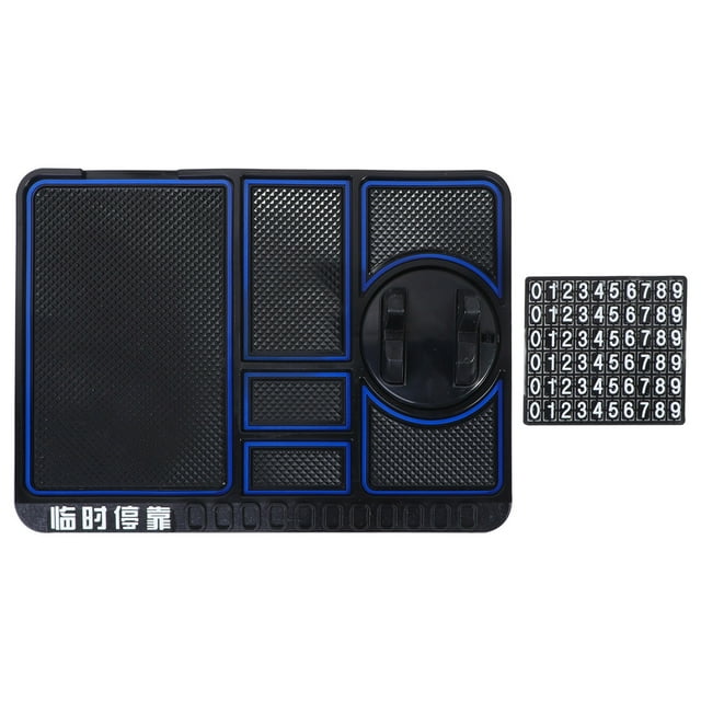 KAKOWELY Car Phone Holder Multifunctinal Car Instrument Panel Storage Mat Mobile Phone GPS Bracket Non-Slip Mat (Blue)9.69"X7.28"X0.2"