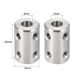 thumbnail image 3 of Unique Bargains Shaft Coupling 6mm to 6mm Bore L22xD14 Rigid Stepper Motor Wheel Coupler Connect Silver 2 Pcs, 3 of 3