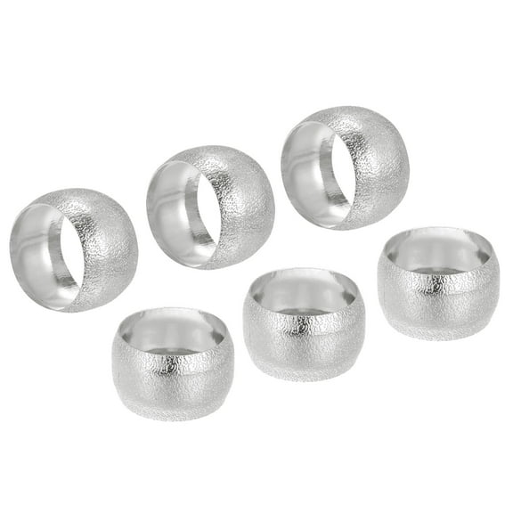 Uxcell Napkin Rings, 6 Pack 40mm Inner Diameter Alloy Napkin Buckles, Silver Tone