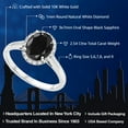 thumbnail image 2 of Gem Stone King 10K White Gold Black Sapphire and White Diamond Halo Engagement Ring | 2.54 Cttw | Oval 9X7MM | Gemstone Birthstone | Wedding Anniversary Promise Gold Ring for Women, 2 of 5