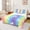 Multicolor, variant on jejeloiu Kawaii Cartoon Unicorn Twin Sheet Sets,Abstract Rainbow Stripe Bedding For Girls Teens 3-Piece