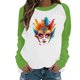 thumbnail image 2 of Xuyuer Mardi Gras Shirts for Women Shirt Funny Mask Graphic Tee Carnival Long Sleeve Shirt V Neck Top, 2 of 6
