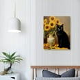 thumbnail image 3 of Nawypu   Sunflower Black Cat Canvas Wall Art, Vintage Floral Poster for Dining Room, 3 of 4