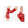 thumbnail image 3 of INSPIRE CHIC Women's Metallic Shiny Fingerless Short Gloves Shimmer Arm Warmers for Halloween Cosplay 1 Pair Red One Size, 3 of 6