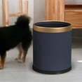 thumbnail image 2 of Open Top Trash Can Kitchen Trash Bin Trash Bucket Rustic Large Capacity Dustbin Waste Can Garbage Can for Apartment Guestroom Deep Blue, 2 of 8