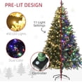 thumbnail image 4 of HOMCOM 7ft Artificial Prelit Christmas Tree with Dual Colour LED Light and 1466 Tips, Metal Stand, Hinged Xmas Tree for Home Office Holiday, Green, 4 of 8